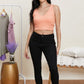White Birch Sense of It All Cropped V-Neck Tank Top in Coral -