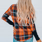 Plaid Round Neck High-Low Top -