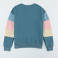 Color Block Ribbed Trim Sweatshirt -
