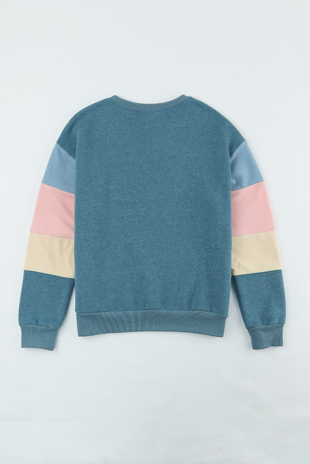 Color Block Ribbed Trim Sweatshirt -