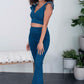SHOPIRISBASIC One in a Million Denim Crop Top and Flare Pants Set -