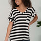Sew In Love Out and About Striped Pocket Tee in Black and Ivory -