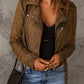 Vegan Suede Zip Detail Jacket -