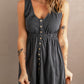 Sleeveless Button Down Mini Dress -