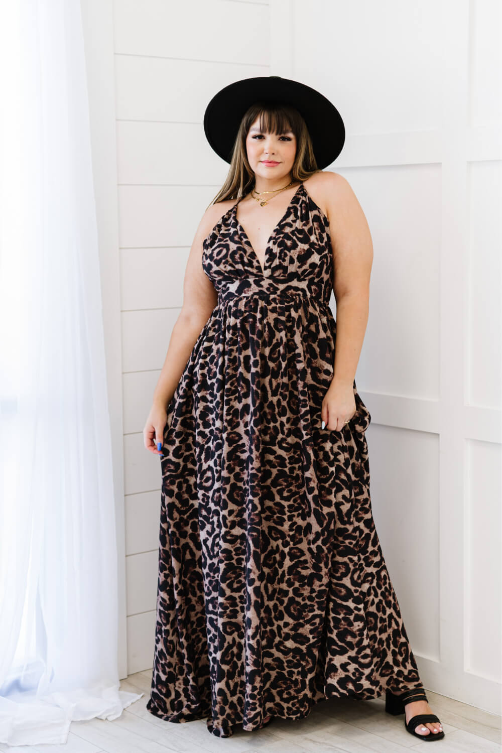 Sweet Generis Never Stop Leopard Maxi Dress - Taupe / 1XL