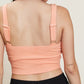 White Birch Sense of It All Cropped V-Neck Tank Top in Coral -