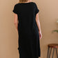 P & Rose Plot Twist T-Shirt Dress with Pockets in Black -
