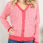 Sew In Love Full Size Houndstooth Button-Up Cardigan -