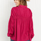 Andree by Unit Delectable Taste Full Size Ruched Detail Button-Down Shirt -