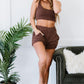 Kimberly C Cozier Than Ever Cropped Tank and Shorts Lounge Set - Chocolate / S
