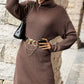 Turtleneck Dropped Shoulder Mini Sweater Dress -