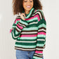 Davi & Dani Midwest Striped Turtleneck Tunic Sweater -
