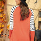 Halloween Graphic Mixed Print Raglan Sleeve Top -