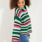Davi & Dani Midwest Striped Turtleneck Tunic Sweater -