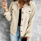 Corduroy Long Sleeve Jacket - Beige / S