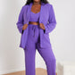 GeeGee Wall Street Bra, Blazer, and Pants Set in Purple -