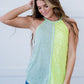 BiBi Sea Spray Color Block Halter Top -