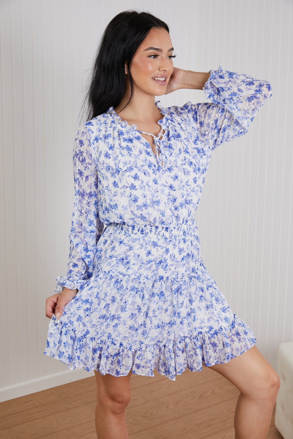 Skies Are Blue Pretty in Paris Floral Mini Dress -