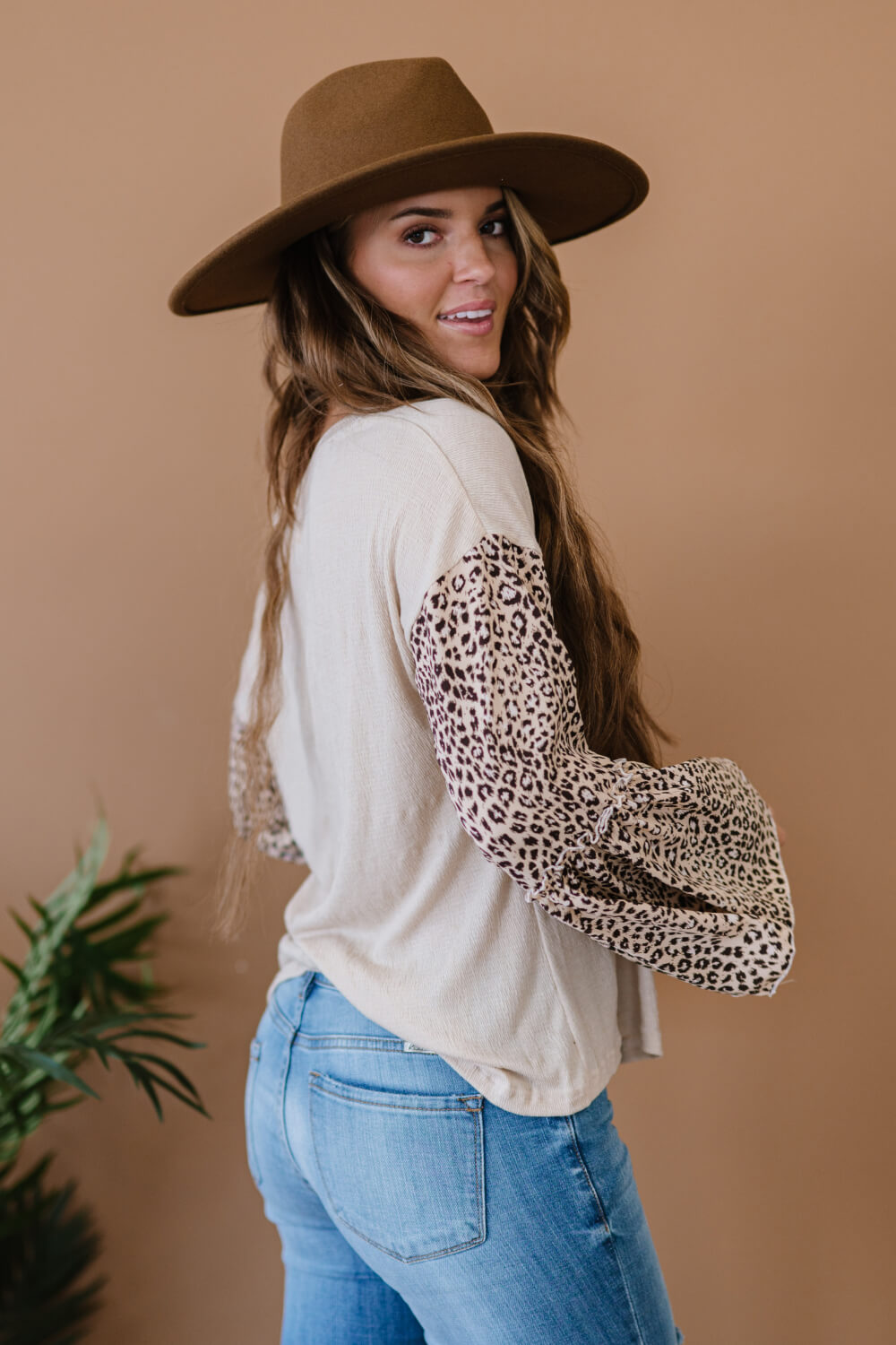 Aspire to Inspire Leopard Bell Sleeve Top -