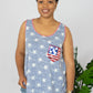 e. Luna Star Spangled Printed Sequin Pocket Tank -