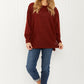 Zenana Alta Heights Full Size Waffle Knit Exposed Seam Sweater -