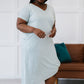 P & Rose Plot Twist T-Shirt Dress with Pockets in Mint -