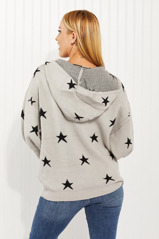 Heimish All of the Stars Full Size Star Hooded Sweater -