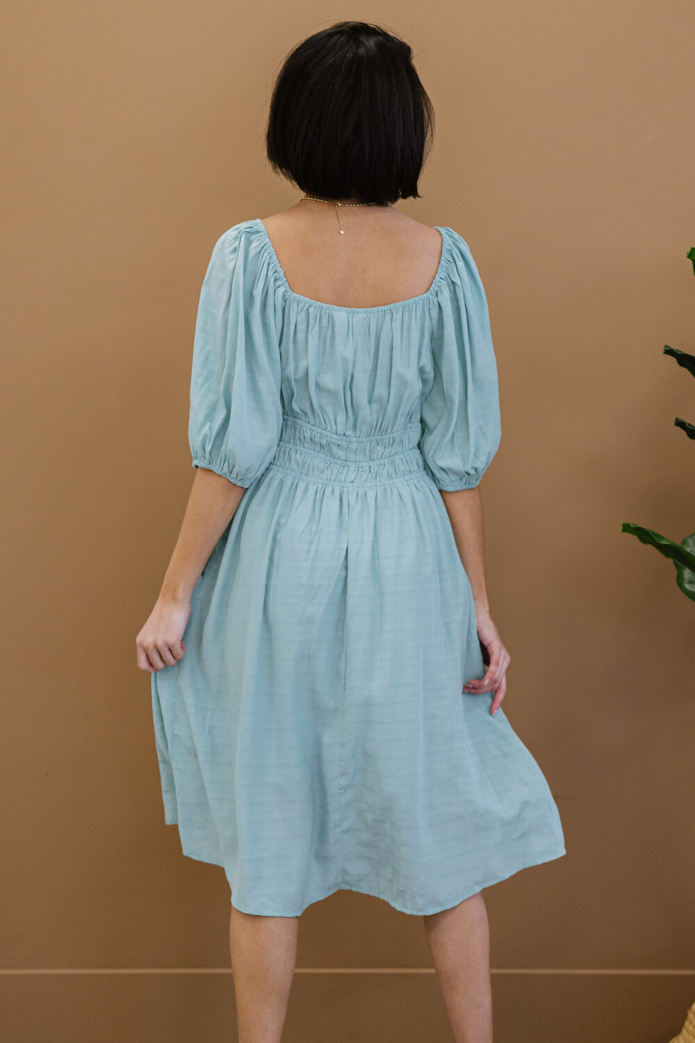 Davi & Dani Color My Soul Dress in Light Sage -