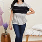 Sew In Love Ideal Date Color Block Striped Tee in Black -