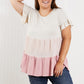 Hailey & Co Weekend Special Color Block Tiered Babydoll Top -