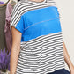 Sew In Love Ideal Date Color Block Striped Tee in Blue -