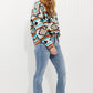 Andree by Unit Southwestern Sunset Full Size Geometric Mock Neck Sweater -