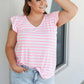Sew In Love Illuminate the Way Striped Tee in Neon Pink -