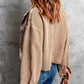 Plaid Corduroy Dropped Shoulder Jacket -