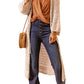 Dropped Shoulder Long Sleeve Crochet Duster Cardigan -