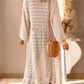 Dropped Shoulder Long Sleeve Crochet Duster Cardigan -