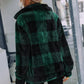 Plaid Zip Up Collared Plush Jacket -