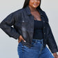 Sew In Love Full Size Collared Denim Jacket -